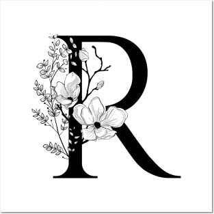 Letter R Monogram - Floral Initial Posters and Art